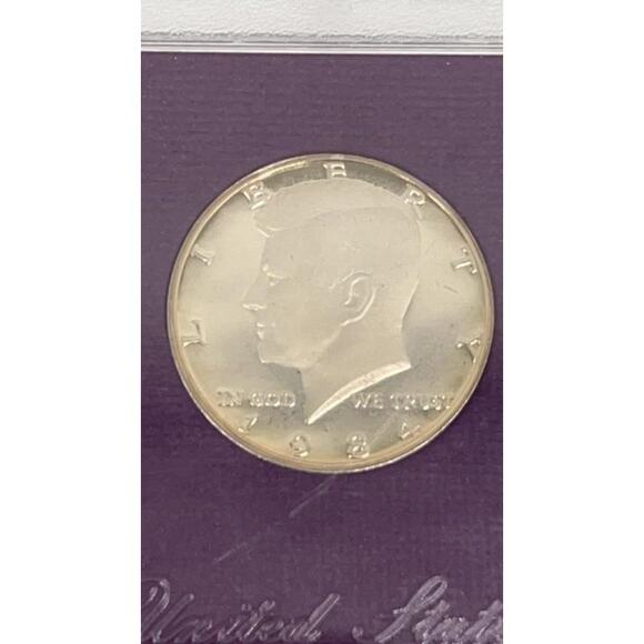 1984 S US Mint Proof Set 5 Coins Original Box & COA Kennedy Half Dollar - Picture 4 of 8